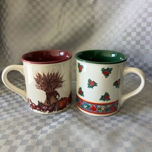 Vintage Potpourri Press Holiday Design Coffee/Tea Small Mugs Made in Korea 90’s